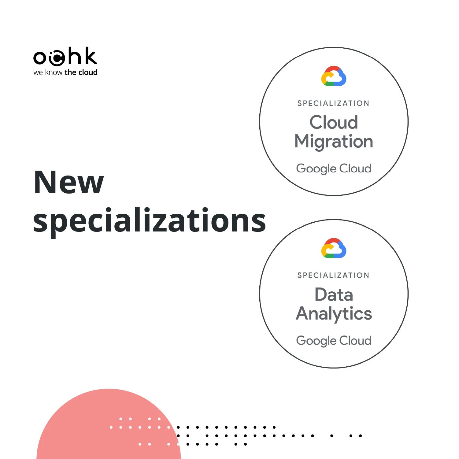 OChK Earns Google Cloud Specializations in Cloud Migration and Data Analytics