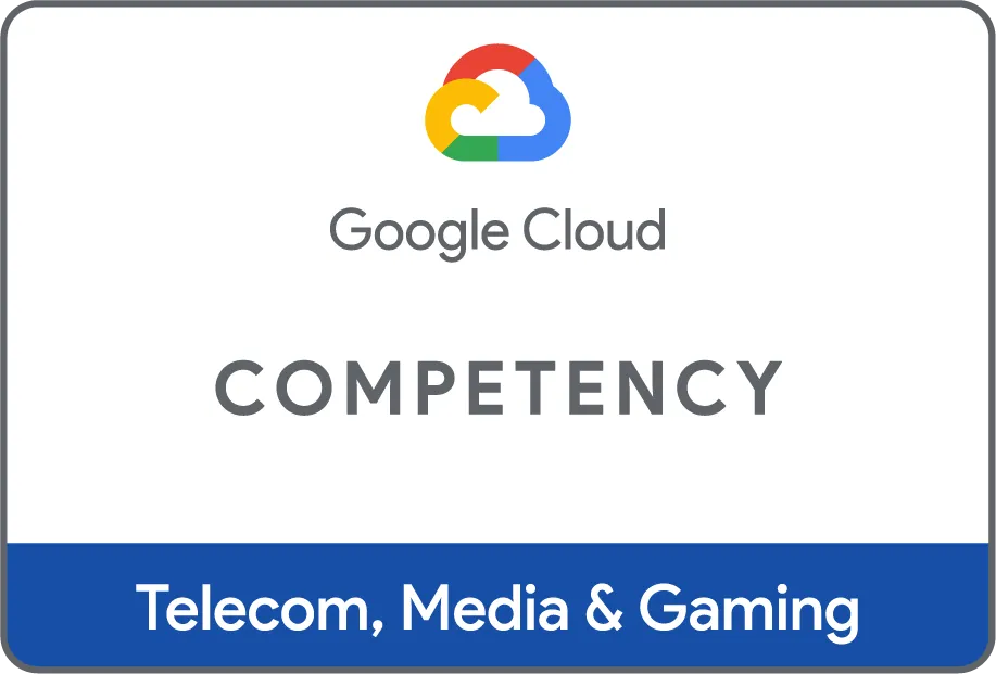 Google Cloud Telecom, Media and Gaming Competency badge